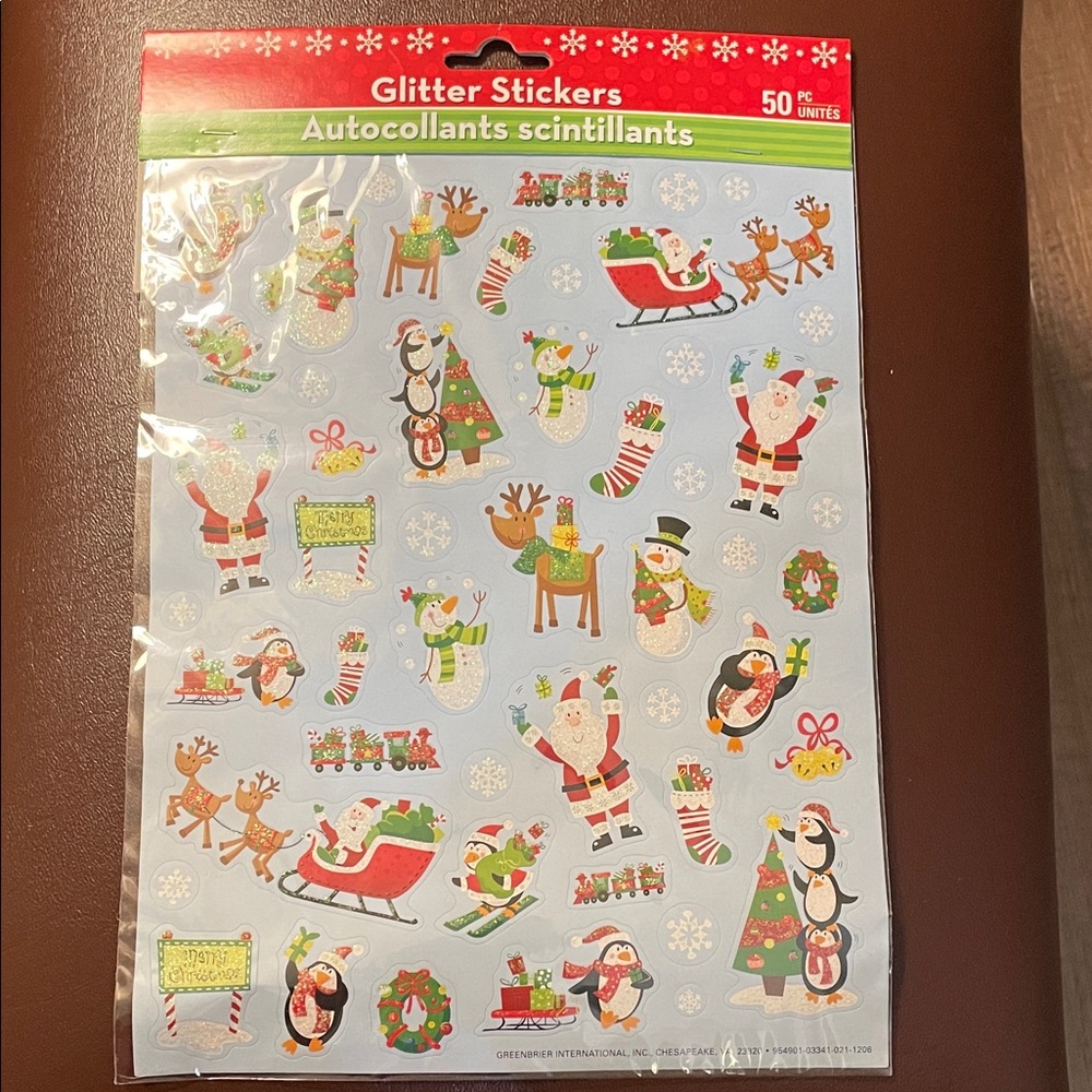 Christmas Glitter Stickers by - Greenbrier International